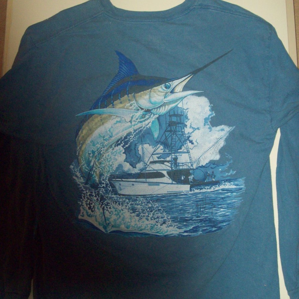 Guy Harvey long sleeve fishing shirt Sz L
